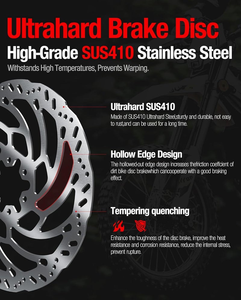 DriveXpwr Heavy-Duty 220 mm Thickened Stainless Steel Front&Rear Brake Disc Rotor for for Sur-Ron Light Bee LBX, Segway X160/X260 - Enhanced Cooling & Durability - Image 3